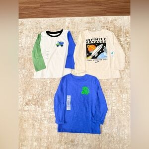 Garanimals Long Sleeve Tees - Cream, Green, Blue size 3T-NWT